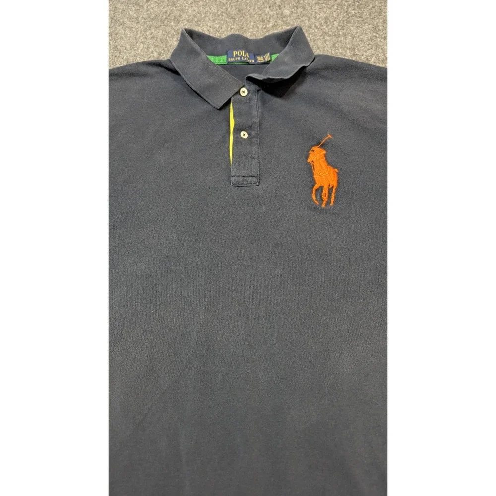 Polo Ralph Lauren Shirt Men's 2XLT Tall Blue Rugby Pony Equestrian Old Money